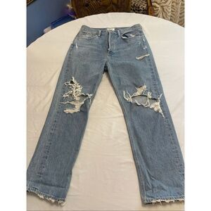 AGOLDE Women’s Destroyed Distressed 90s Button Fly Denim Jeans Size 29
